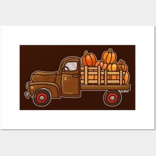 Pickup A Pumpkin! (Brown Version) Posters and Art